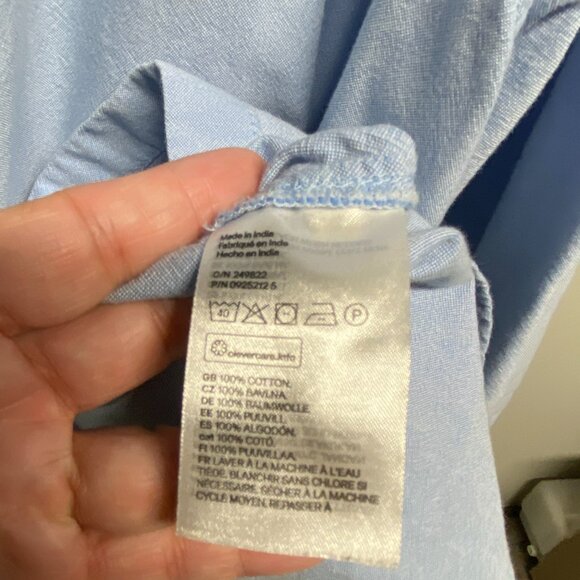 H&M 100% Cotton Classic Button-Down Shirt - Blue, XL - Picture 6 of 7